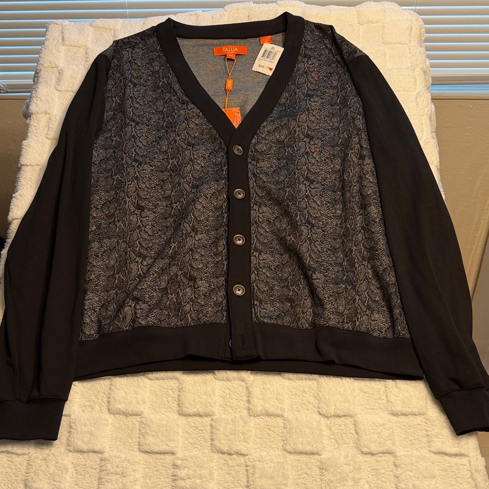 TALLIA Black and Gray Cardigan